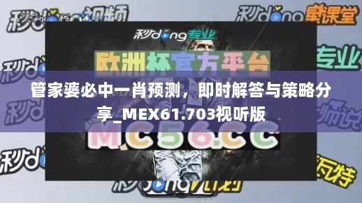 管家婆必中一肖预测，即时解答与策略分享_MEX61.703视听版