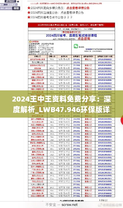 2024王中王资料免费分享：深度解析_LWB47.946环保版详情