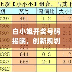 白小姐开奖号码揭晓，创新规划策略解析——BGV61.190黑科技版解析