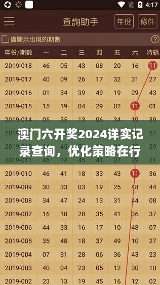 澳门六开奖2024详实记录查询，优化策略在行动_MDG61.459复古版