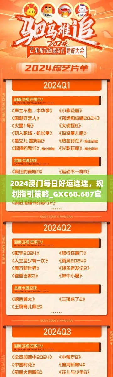 2024澳门每日好运连连，规划指引策略_GXC68.687官方授权版