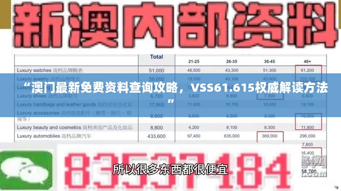 “澳门最新免费资料查询攻略，VSS61.615权威解读方法”