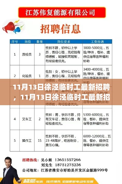 11月13日徐泾临时工最新招聘，步骤指南与技能学习指南