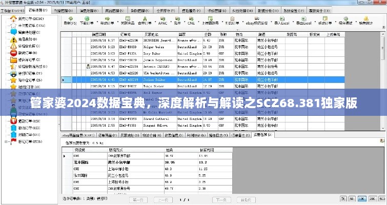 管家婆2024数据宝典，深度解析与解读之SCZ68.381独家版