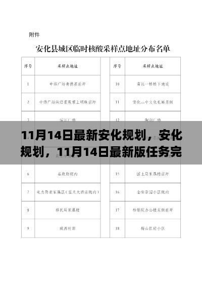 11月14日最新版安化规划任务完成与技能学习步骤指南