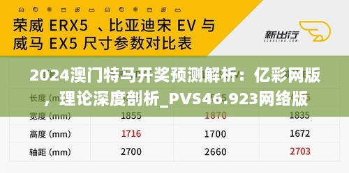 2024澳门特马开奖预测解析：亿彩网版，理论深度剖析_PVS46.923网络版