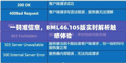 一码准信息，BML46.105版实时解析触感体验