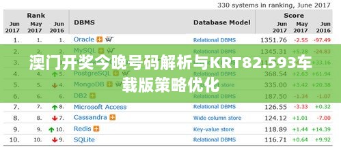 澳门开奖今晚号码解析与KRT82.593车载版策略优化