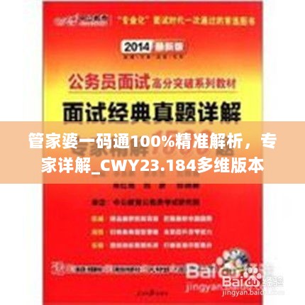 管家婆一码通100%精准解析，专家详解_CWY23.184多维版本