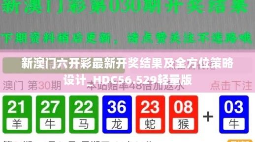 新澳门六开彩最新开奖结果及全方位策略设计_HDC56.529轻量版