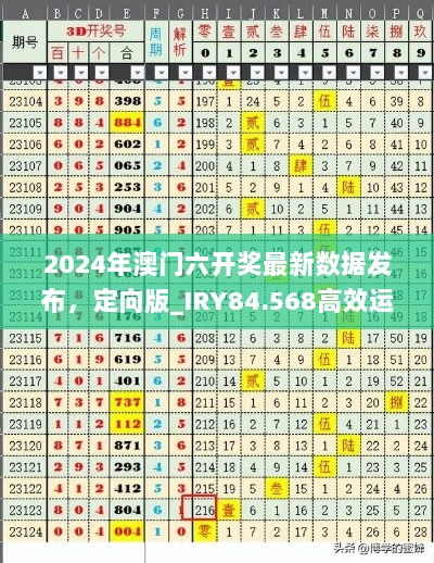 2024年澳门六开奖最新数据发布，定向版_IRY84.568高效运行支持