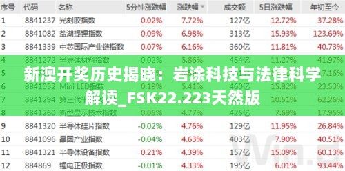 新澳开奖历史揭晓：岩涂科技与法律科学解读_FSK22.223天然版