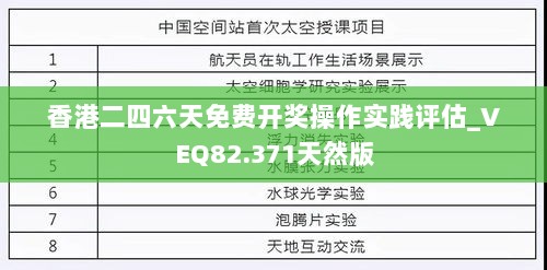 香港二四六天免费开奖操作实践评估_VEQ82.371天然版