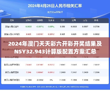 2024年澳门天天彩六开彩开奖结果及NSY32.943计算版配置方案汇总