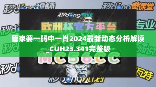 管家婆一码中一肖2024最新动态分析解读_CUH23.341完整版