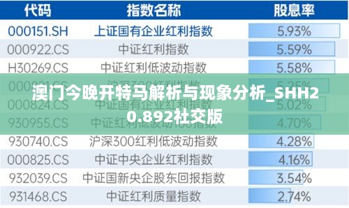 澳门今晚开特马解析与现象分析_SHH20.892社交版