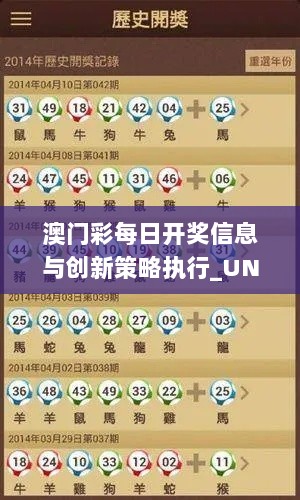 澳门彩每日开奖信息与创新策略执行_UNY87.887特别版