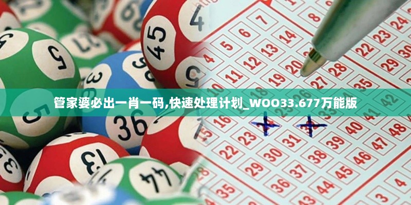 管家婆必出一肖一码,快速处理计划_WOO33.677万能版