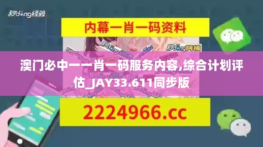 澳门必中一一肖一码服务内容,综合计划评估_JAY33.611同步版