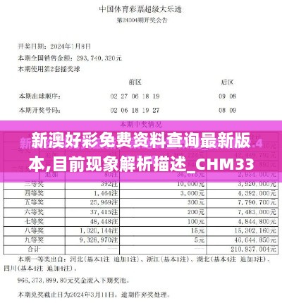 新澳好彩免费资料查询最新版本,目前现象解析描述_CHM33.362旅行版