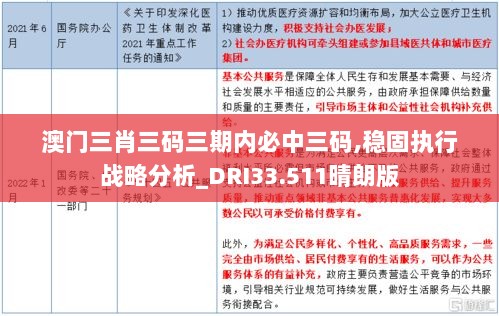 澳门三肖三码三期内必中三码,稳固执行战略分析_DRI33.511晴朗版