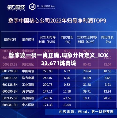 管家婆一码一肖正确,现象分析定义_IOX33.671炼肉境