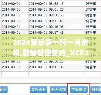 2024管家婆一码一肖资料,数据管理策略_XCP33.141迷你版