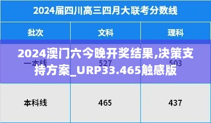 2024澳门六今晚开奖结果,决策支持方案_URP33.465触感版