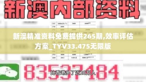 新澳精准资料免费提供265期,效率评估方案_TYV33.475无限版