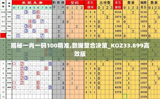 揭秘一肖一码100精准,数据整合决策_KOZ33.899高效版