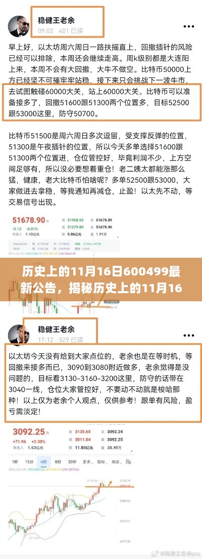 历史上的11月16日，揭秘600499最新公告背后的故事，探访小巷特色小店的魅力之旅