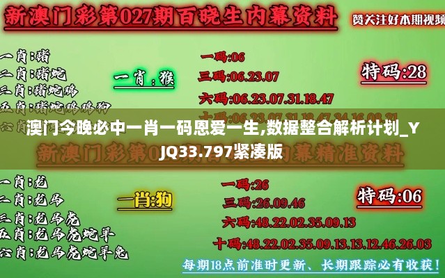 澳门今晚必中一肖一码恩爱一生,数据整合解析计划_YJQ33.797紧凑版