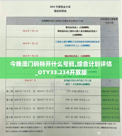 今晚澳门码特开什么号码,综合计划评估_OTY33.234开放版