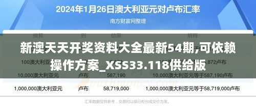 新澳天天开奖资料大全最新54期,可依赖操作方案_XSS33.118供给版