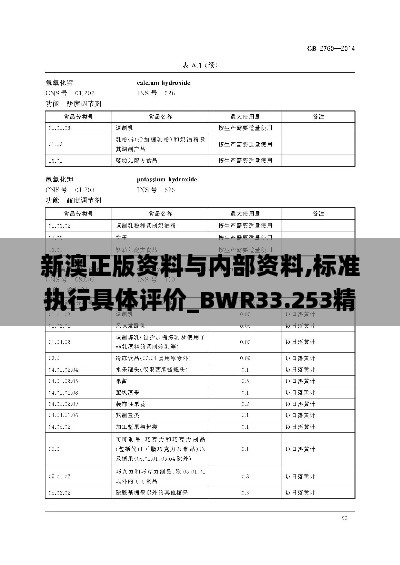 新澳正版资料与内部资料,标准执行具体评价_BWR33.253精英版