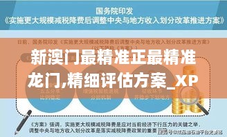 新澳门最精准正最精准龙门,精细评估方案_XPA33.521变革版