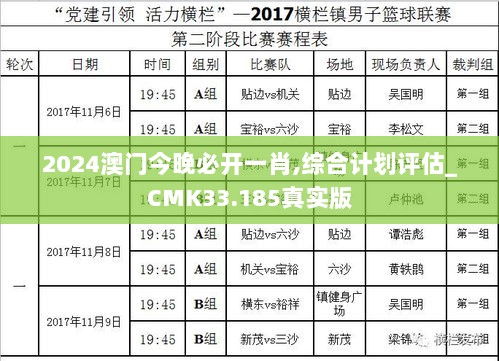 2024澳门今晚必开一肖,综合计划评估_CMK33.185真实版