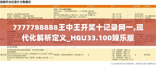 7777788888王中王开奖十记录网一,现代化解析定义_HGU33.100娱乐版