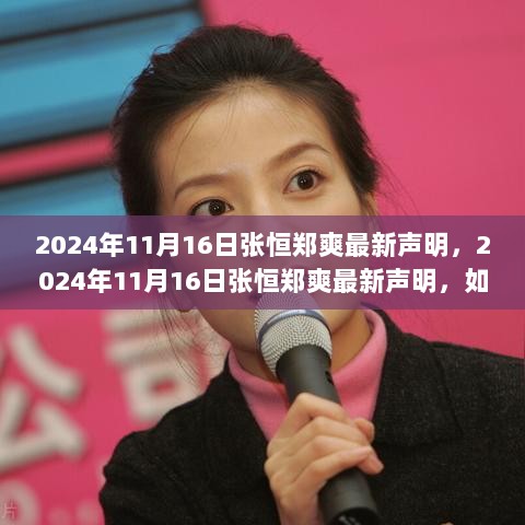 张恒郑爽最新声明，个人争议处理详细步骤指南（2024年11月16日）