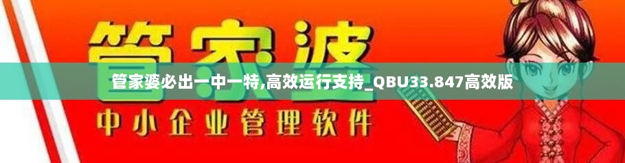 管家婆必出一中一特,高效运行支持_QBU33.847高效版