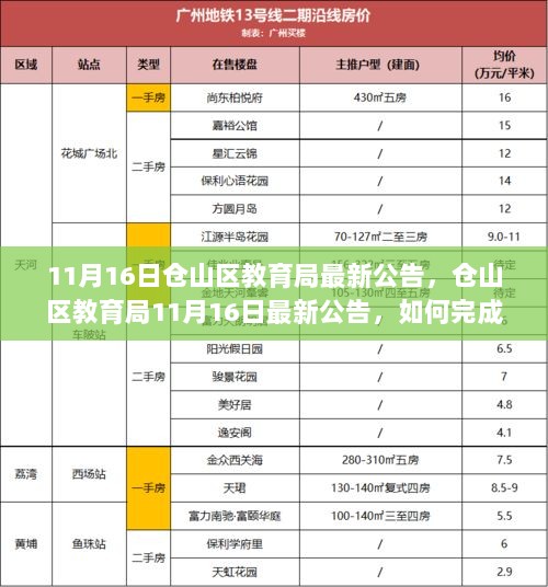 仓山区教育局11月16日公告，学习任务与技能提升的详细步骤指南