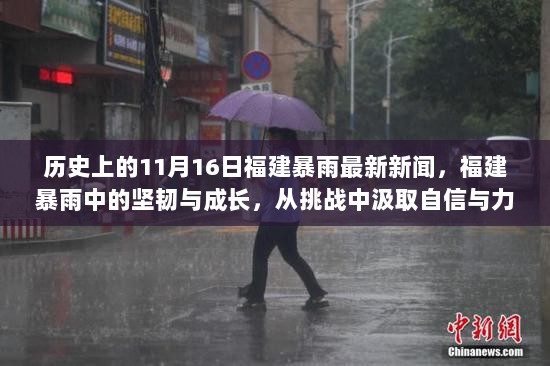 福建暴雨中的坚韧与成长，11月16日历史记录的自信与力量之旅