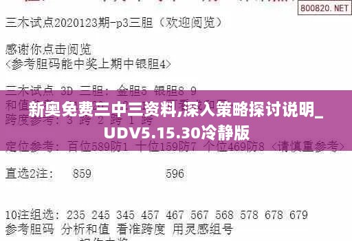 新奥免费三中三资料,深入策略探讨说明_UDV5.15.30冷静版