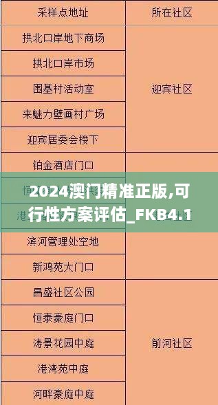 2024澳门精准正版,可行性方案评估_FKB4.19.63品味版