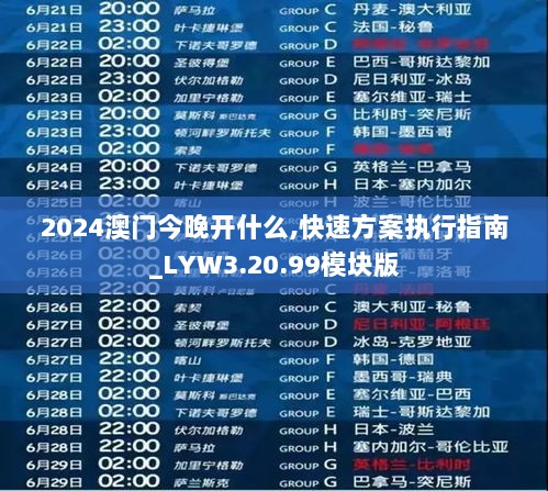 2024澳门今晚开什么,快速方案执行指南_LYW3.20.99模块版