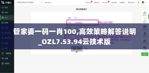 管家婆一码一肖100,高效策略解答说明_OZL7.53.94云技术版