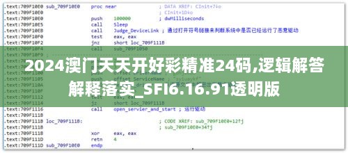 2024澳门天天开好彩精准24码,逻辑解答解释落实_SFI6.16.91透明版