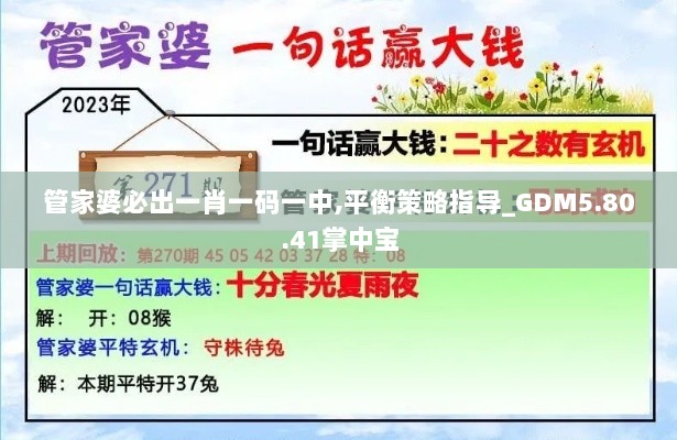 管家婆必出一肖一码一中,平衡策略指导_GDM5.80.41掌中宝