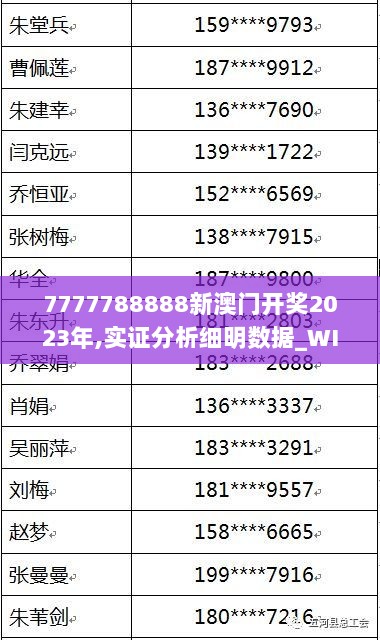 7777788888新澳门开奖2023年,实证分析细明数据_WIA4.39.81预言版