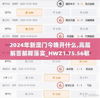 2024年新澳门今晚开什么,高超解答解释落实_HWZ1.75.56敏捷版